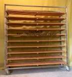 Bread refrigerated wagon stainless steel with wooden pads